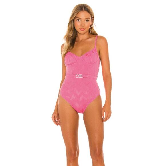 The Spencer One Piece Pink Solid & Striped XS - Picture 1 of 6